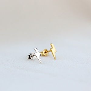 14k gold plated sterling silver lightning studs